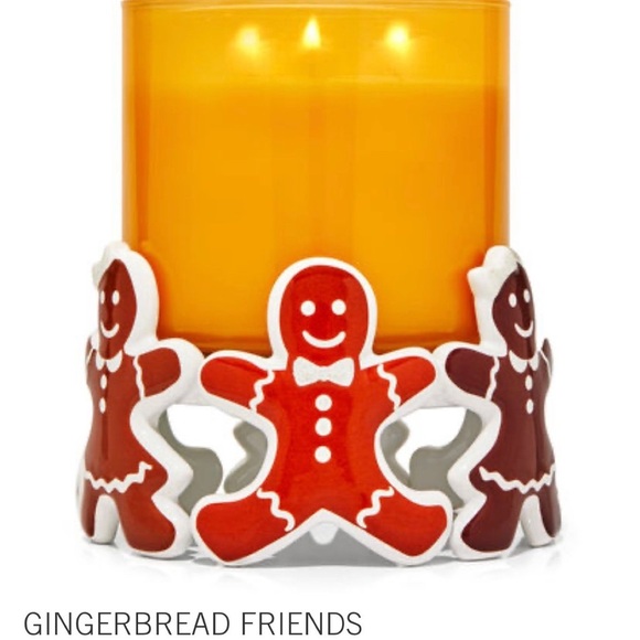 NEW Bath & Body Works Gingerbread Man 3 Wick Candle Holder - Picture 4 of 9